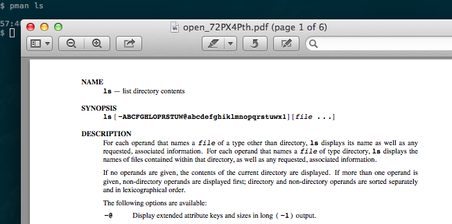 pman example with ls